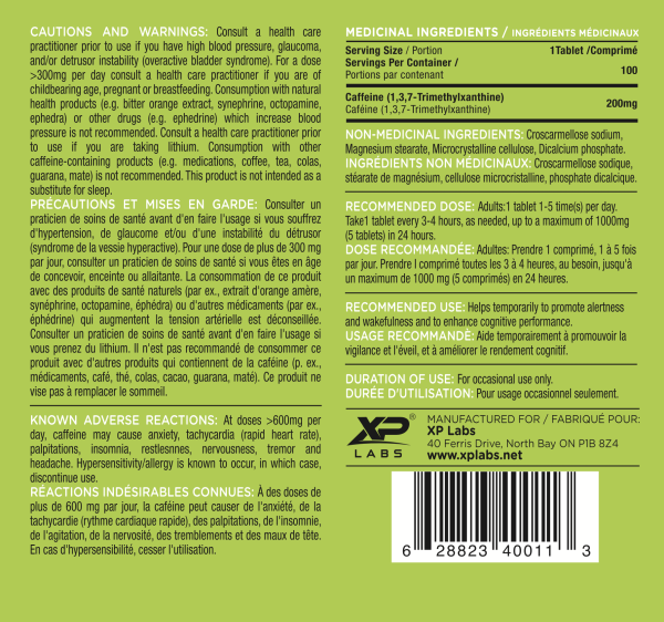 Caffeine 200mg (100 Tablets) - Image 2